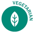 Green vegetarian icon with single leaf
