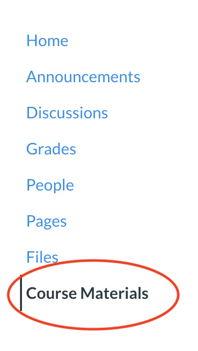 Course Materials Canvas Screenshot
