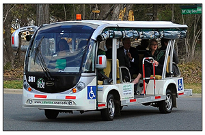 Photo of original SafeRide electric tram