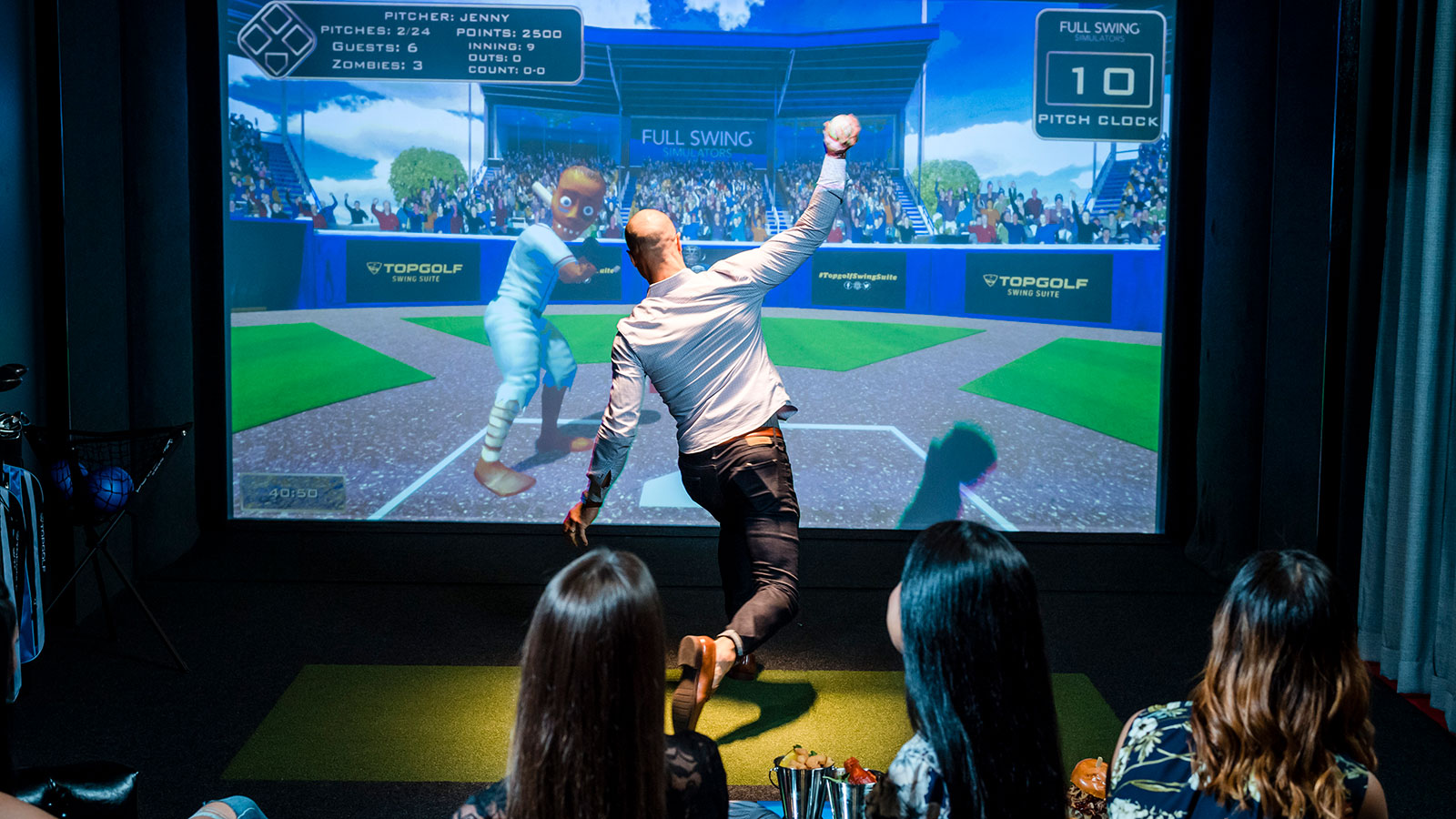 photo of Topgolf video baseball game simulator